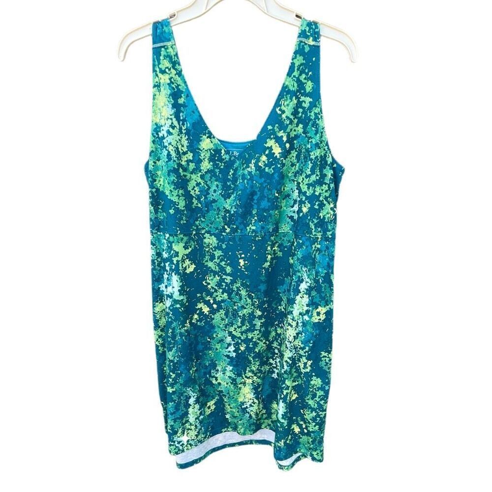 L.L. Bean size L watercolor floral print tank dress.